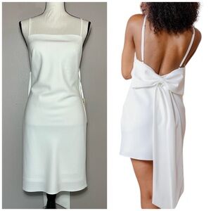 Revelry Steph Crepe Mini Dress Bow Detail Square Neck Spaghetti Strap Size 6 NEW